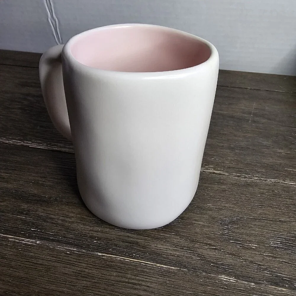 NWT Rae Dunn Artisan Boom Chicka Boom Easter Spring Mug 2021 Pink Interior